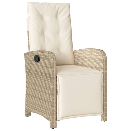 Matgrupp för trädgården med dynor 5 delar beige konstrotting