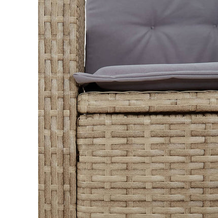 Matgrupp för trädgården med dynor 5 delar mixbeige konstrotting