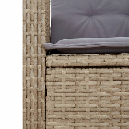 Matgrupp för trädgården med dynor 7 delar mixbeige konstrotting