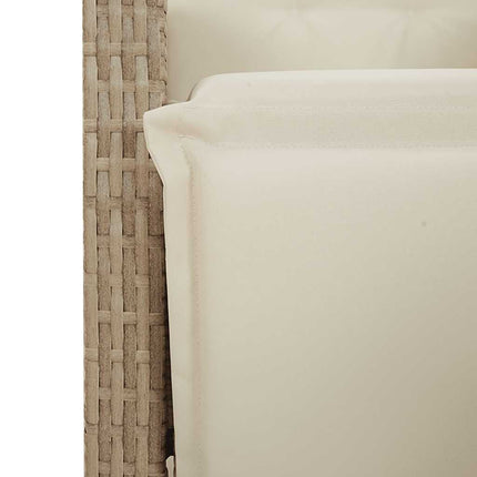 Matgrupp för trädgården med dynor 9 delar beige konstrotting