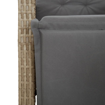 Matgrupp för trädgården med dynor 9 delar beige konstrotting