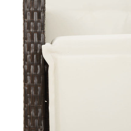 Matgrupp för trädgården med dynor 5 delar brun konstrotting
