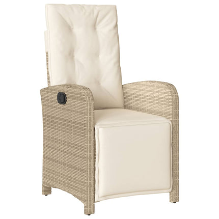 Matgrupp för trädgården med dynor 5 delar beige konstrotting