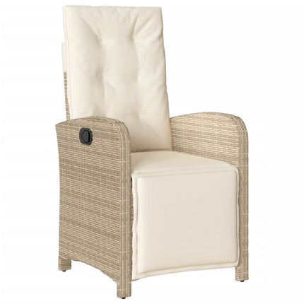 Matgrupp för trädgården med dynor 5 delar beige konstrotting
