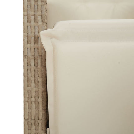 Matgrupp för trädgården med dynor 5 delar beige konstrotting