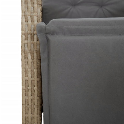 Matgrupp för trädgården med dynor 5 delar beige konstrotting