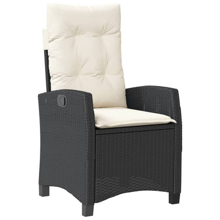 Matgrupp för trädgården med dynor 5 delar svart konstrottning