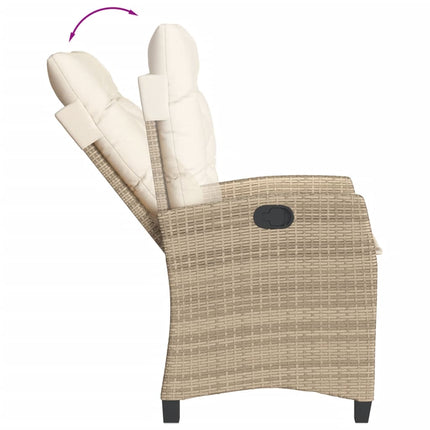 Matgrupp för trädgården med dynor 9 delar beige konstrotting