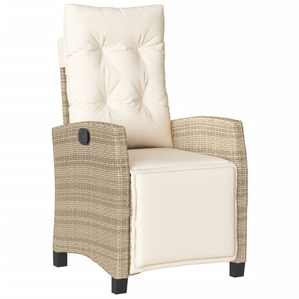 Matgrupp för trädgården med dynor 5 delar beige konstrotting