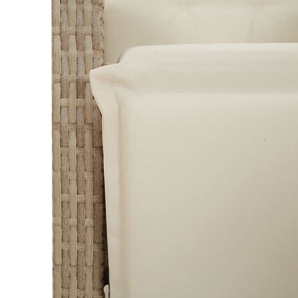 Matgrupp för trädgården med dynor 9 delar beige konstrotting