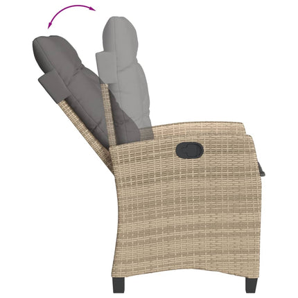 Matgrupp för trädgården med dynor 5 delar mixbeige konstrotting