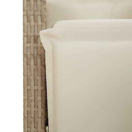 Matgrupp för trädgården med dynor 9 delar beige konstrotting