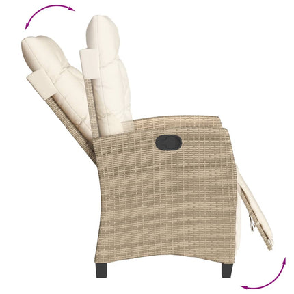 Matgrupp för trädgården med dynor 5 delar beige konstrotting