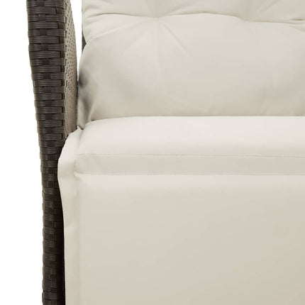 Matgrupp för trädgården med dynor 7 delar svart konstrotting