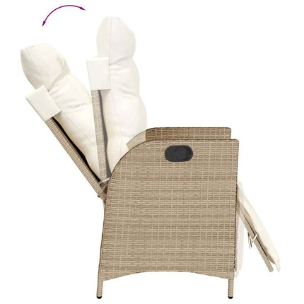 Matgrupp för trädgården med dynor 9 delar beige konstrotting