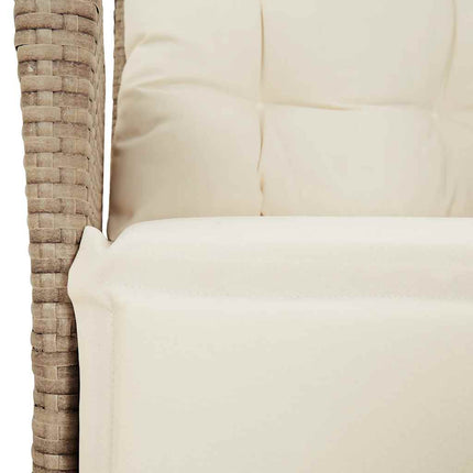 Matgrupp för trädgården med dynor 9 delar beige konstrotting