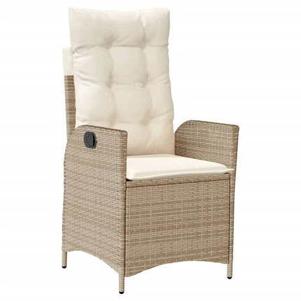 Matgrupp för trädgården med dynor 9 delar beige konstrotting
