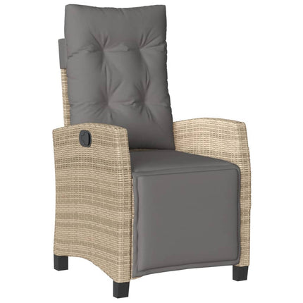 Matgrupp för trädgården med dynor 5 delar beige konstrotting