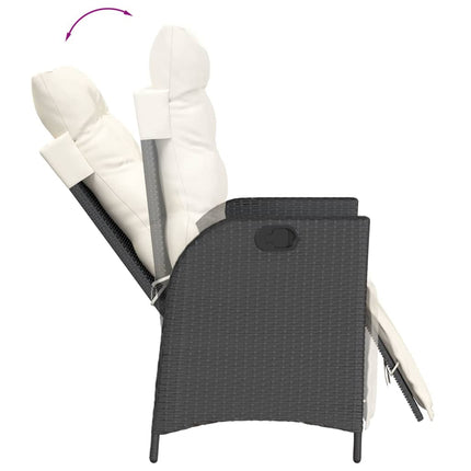 Matgrupp för trädgården med dynor 5 delar svart konstrottning