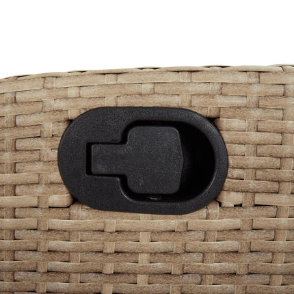 Matgrupp för trädgården med dynor 3 delar mixbeige konstrotting