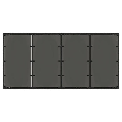Trädgårdsbord med glasskiva svart 190x90x75 cm konstrotting