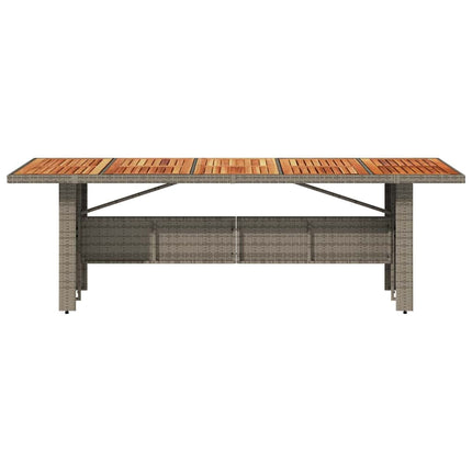 Trädgårdsbord med akaciaträ grå 240x90x75 cm konstrotting