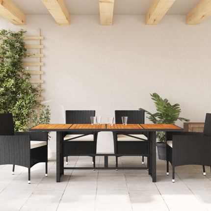 Trädgårdsbord med akaciaträ svart 190x80x75 cm konstrotting