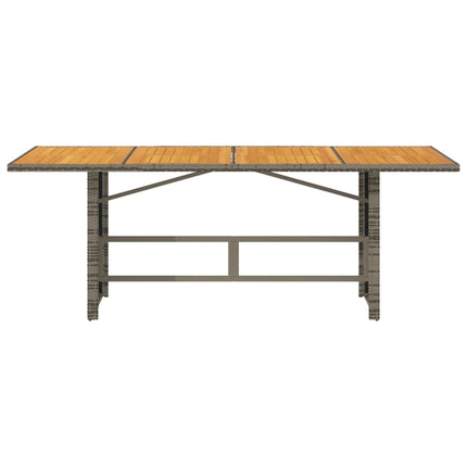 Trädgårdsbord med akaciaträ grå 190x80x75 cm konstrotting