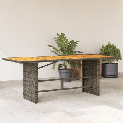 Trädgårdsbord med akaciaträ grå 190x80x75 cm konstrotting