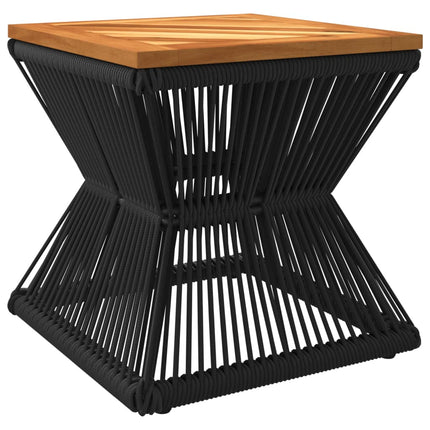 Soffbord med trådfot svart 38x38x38 cm massivt akaciaträ