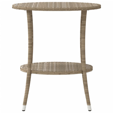 Justerbara trädgårdsstolar 2 st med bord beige konstrotting