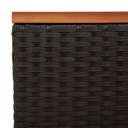 Trädgårdsbord 2 st svart 55x34x37cm konstrotting massivt trä