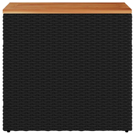 Sidobord för trädgården med träskiva svart 58x27,5x55 cm konstrotting