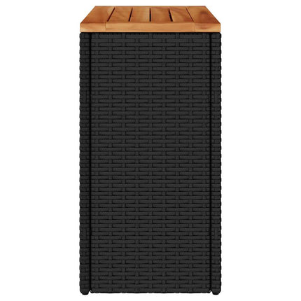 Sidobord för trädgården med träskiva svart 58x27,5x55 cm konstrotting