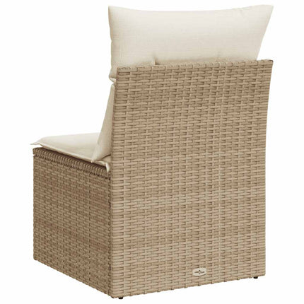 Soffa utan armstöd för trädgården med dynor beige konstrotting