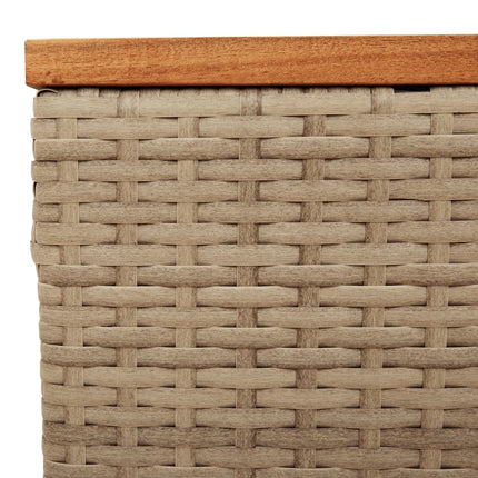 Trädgårdsbord beige 55x55x37 cm konstrotting och akaciaträ
