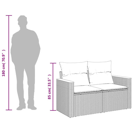 Trädgårdssoffa 2-sits med dynor konstrotting beige