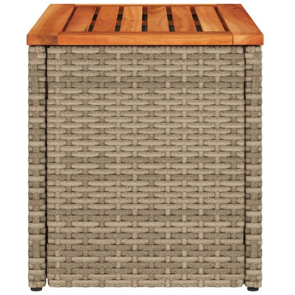 Trädgårdsbord 2 st beige 55x34x37cm konstrotting massivt trä