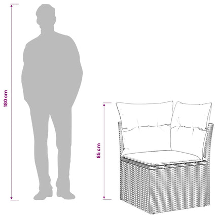 Soffa hörnsektion för trädgården med dynor beige konstrotting