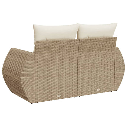 Trädgårdssoffa 2-sits med dynor konstrotting beige