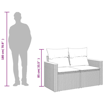 Trädgårdssoffa 2-sits med dynor konstrotting beige