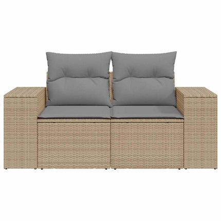 Trädgårdssoffa 2-sits med dynor konstrotting beige