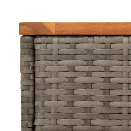 Trädgårdsbord med träskiva grå 58x27,5x55 cm konstrotting