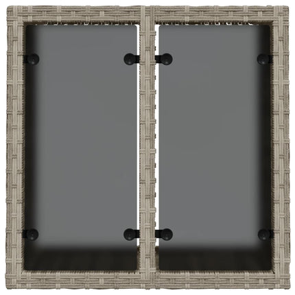 Trädgårdsbord med glasskiva ljusgrå 55x55x37 cm konstrotting