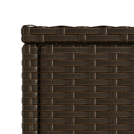 Trädgårdsbord med glasskiva brun 58x27,5x55 cm konstrotting