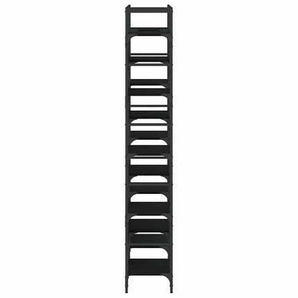 Bokhylla svart 127,5x28,5x172,5 cm konstruerat trä