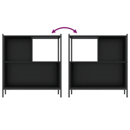 Bokhylla svart 72x28x77,5 cm konstruerat trä