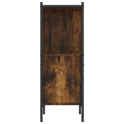 Bokhylla rökfärgad ek 72x28x77,5 cm konstruerat trä