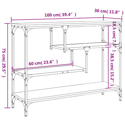 Konsolbord svart 100x30x75 cm konstruerat trä