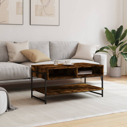 Soffbord rökfärgad ek 90x50x45 cm konstruerat trä